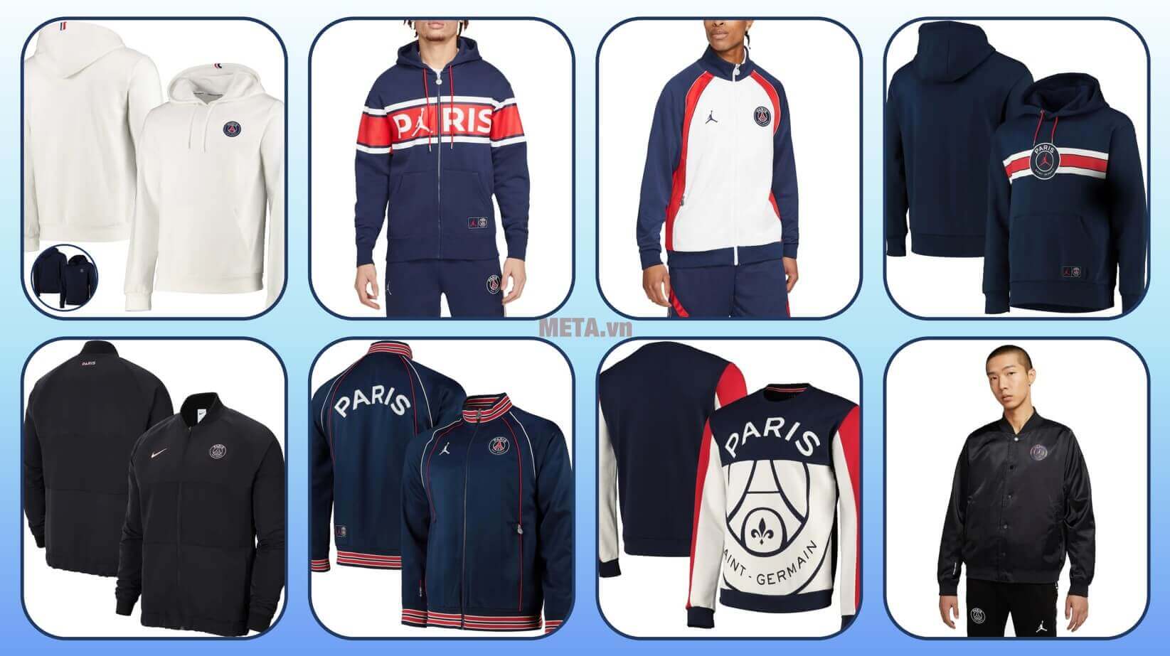 Mẫu áo khoác, áo nỉ hoodie mùa đông PSG Mẫu áo khoác, áo nỉ hoodie mùa đông PSG