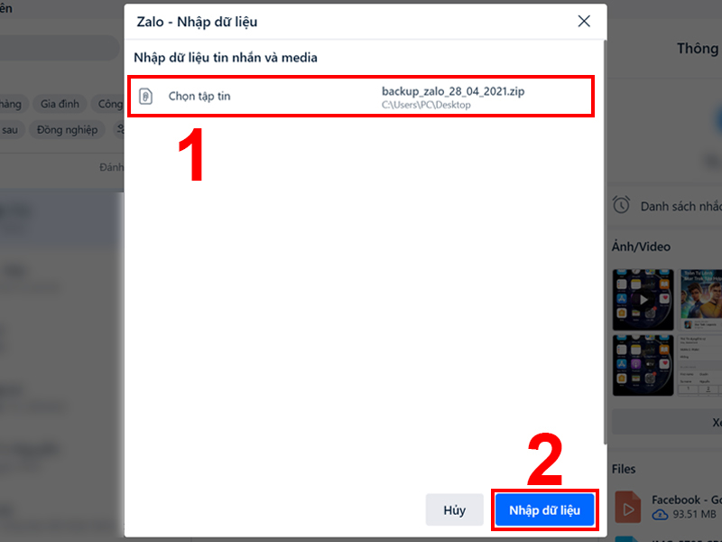 Cách khôi phục tin nhắn Zalo bằng máy tính Cách khôi phục tin nhắn Zalo bằng máy tính