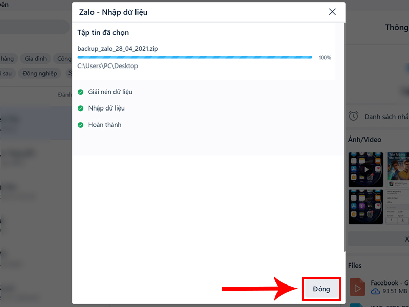 Cách khôi phục tin nhắn Zalo bằng máy tính Cách khôi phục tin nhắn Zalo bằng máy tính