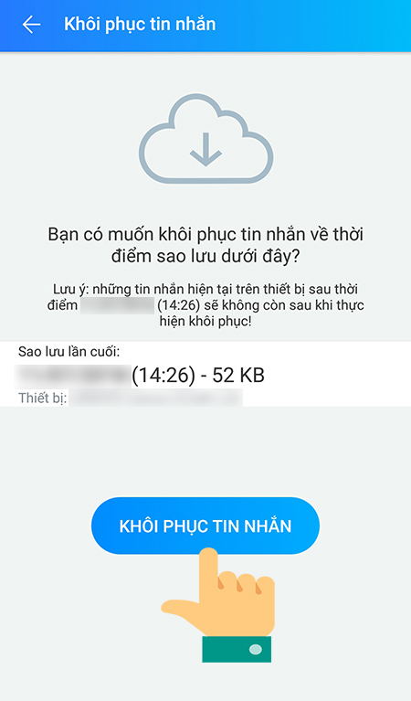 Cách khôi phục tin nhắn Zalo Cách khôi phục tin nhắn Zalo
