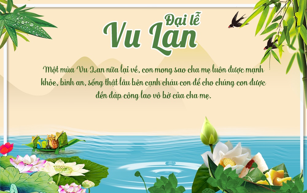 Thiệp Vu Lan báo hiếu đẹp, ý nghĩa mừng mùa hiếu hạnh