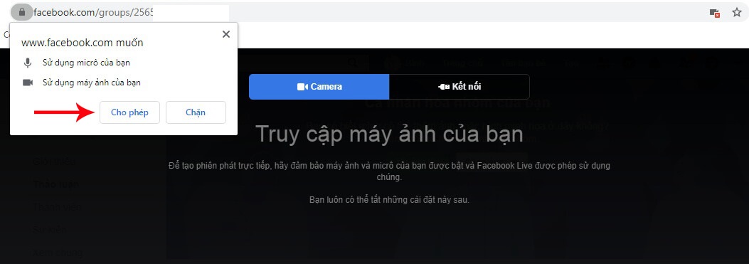 Cách livestream trong group Facebook trên máy tính