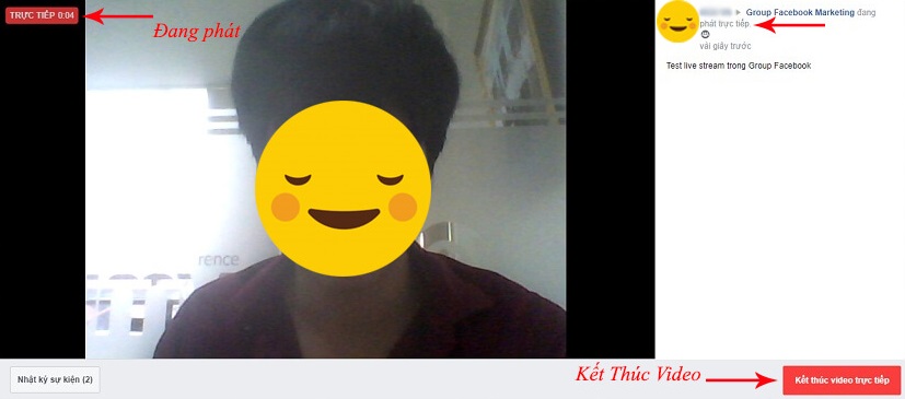 Cách livestream trong group Facebook trên máy tính