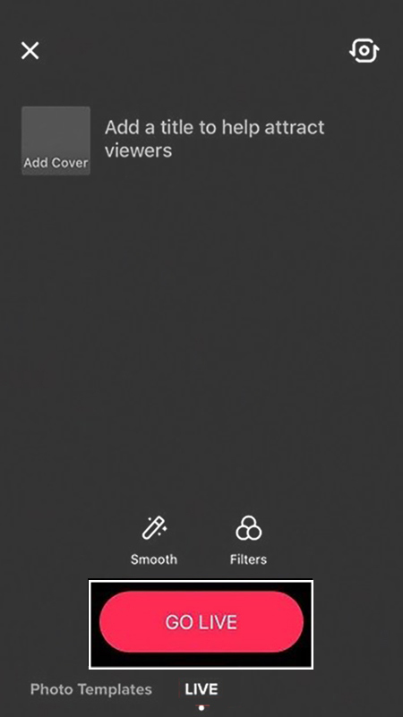 Nhấn Go Live để bắt đầu livestream TikTok