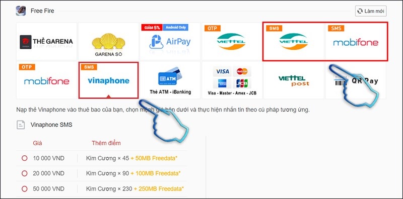 Cách nạp kim cương trong Free Fire Cách nạp kim cương trong Free Fire