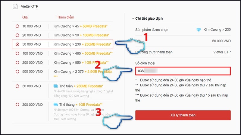 Cách nạp kim cương trong Free Fire Cách nạp kim cương trong Free Fire