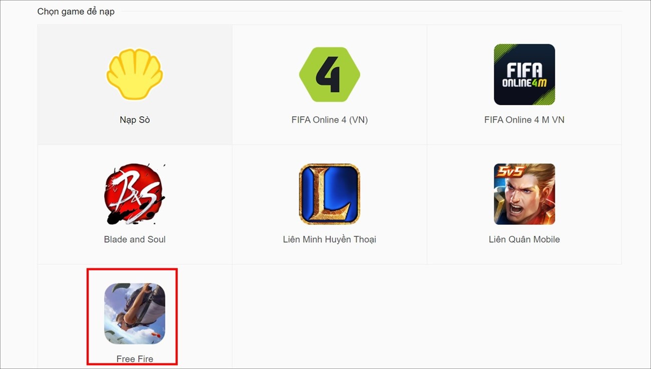 Cách nạp thẻ Garena Free Fire