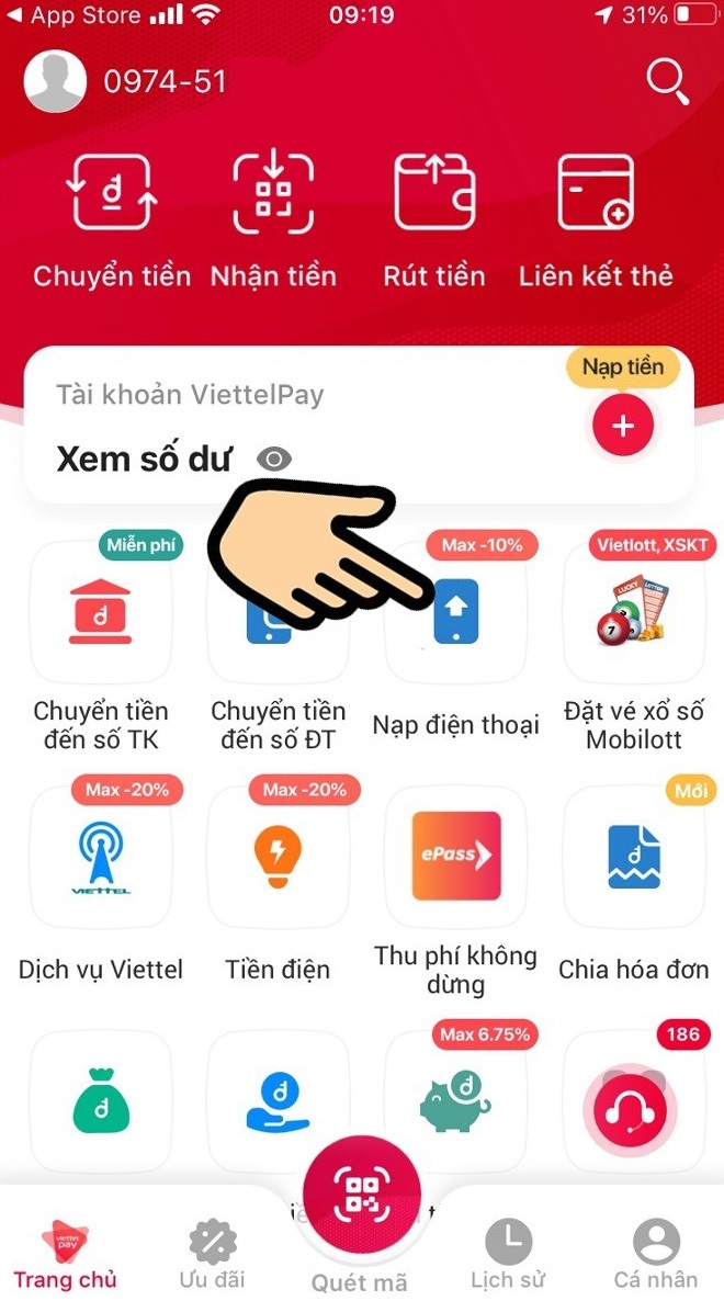 Cách nạp thẻ Viettel trả sau bằng ứng dụng Viettel Pay