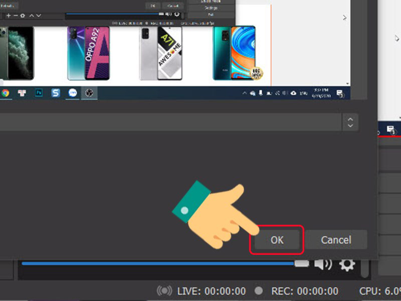 Màn hình live stream hiển thị trên OBS Studio