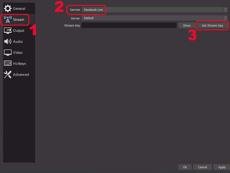 Nhấn vào Stream ở danh sách bên trái