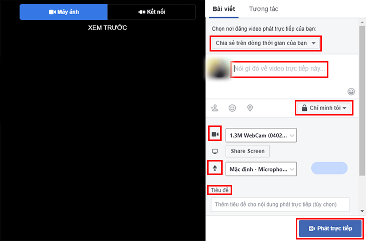 Chọn các tùy chọn trên giao diện Facebook Chọn các tùy chọn trên giao diện Facebook