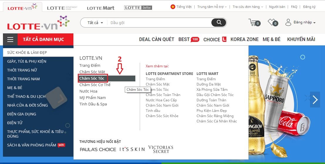 Cách đặt mua hàng online Lotte Mart