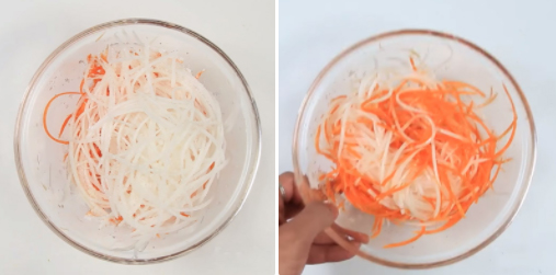 Làm đồ chua ăn kèm nui chiên trứng