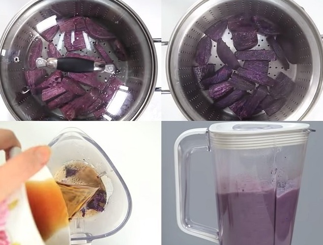 Cách làm trà sữa khoai lang tím