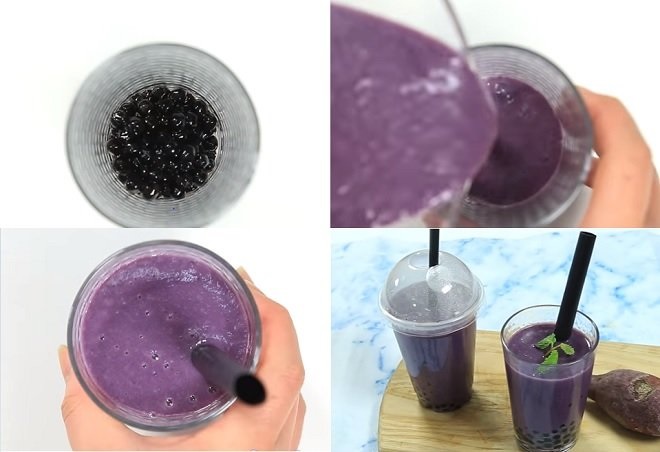 Cách làm trà sữa khoai lang tím