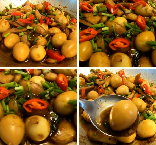 Cách làm trứng cút kho nấm Cách làm trứng cút kho nấm