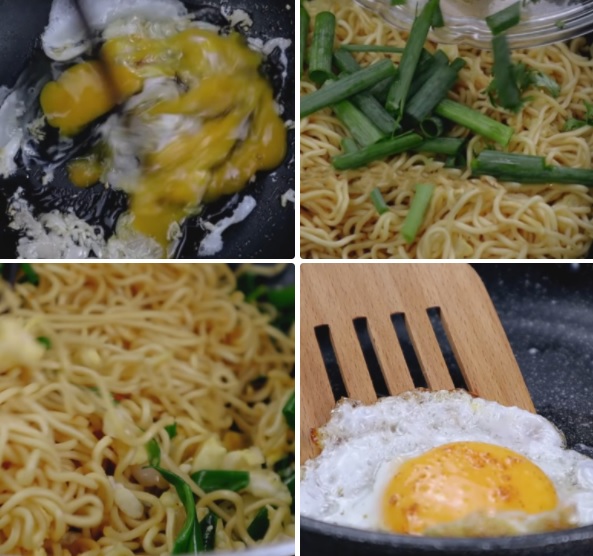 Cách làm mì xào trứng ốp la Cách làm mì xào trứng ốp la