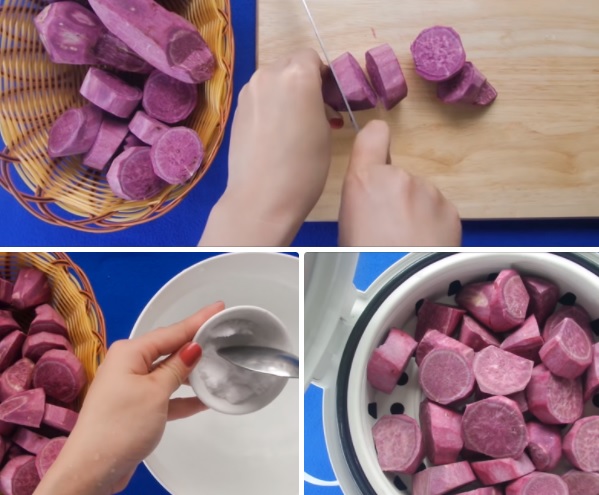 Cách làm bánh dẻo Trung Thu từ khoai lang tím