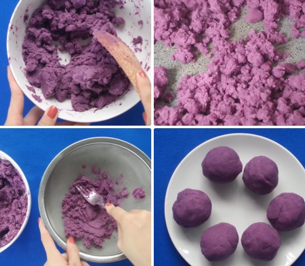 Cách làm bánh dẻo Trung Thu từ khoai lang tím