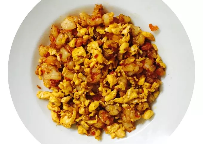 Cách làm tôm trứng xào cà chua Cách làm tôm trứng xào cà chua