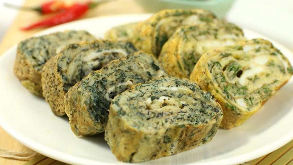 Trứng rán lá mơ Trứng rán lá mơ