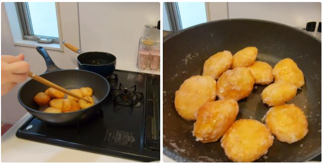 Cách làm bánh rán đường bằng bột nếp nhân đậu xanh giòn ngon