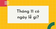 Tháng 11 có ngày lễ gì? Các ngày lễ trong tháng 11