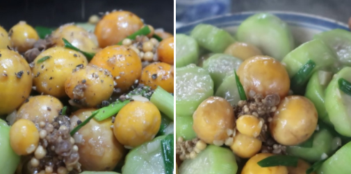 Thành phẩm món mướp xào trứng non