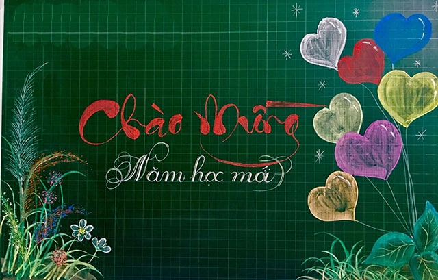 Trang trí bảng lớp ngày khai giảng