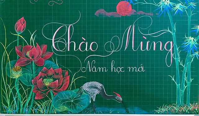 Trang trí bảng ngày khai giảng