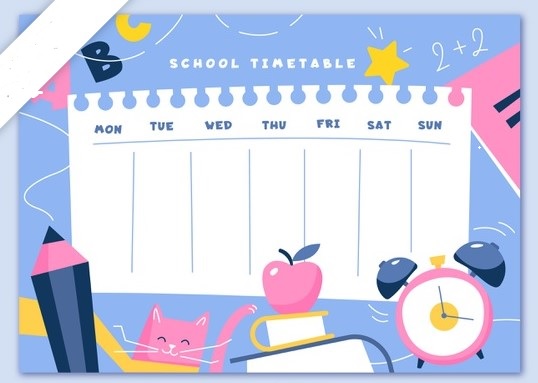 mẫu thời khóa biểu đẹp cấp 2 đẹp