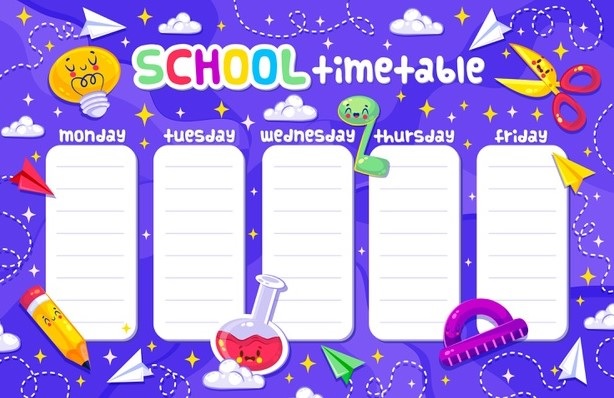 Các mẫu thời khóa biểu cute 