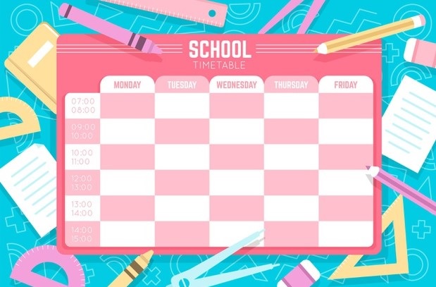 mẫu thời khóa biểu đẹp cấp 2 đẹp