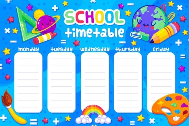 Các mẫu thời khóa biểu cute 