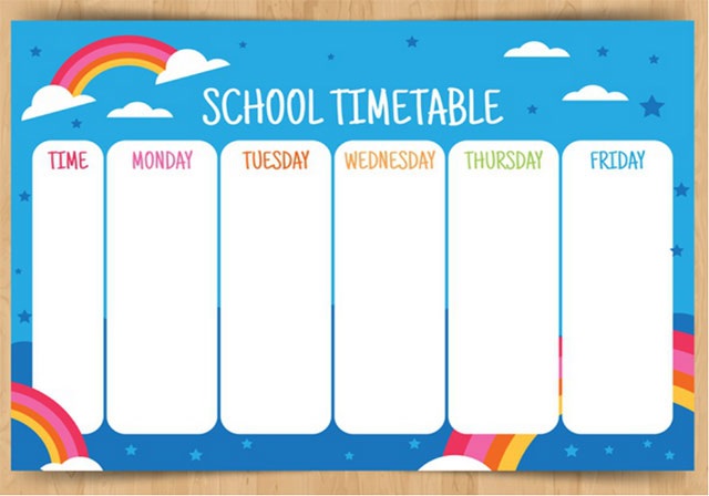 Các mẫu thời khóa biểu đẹp