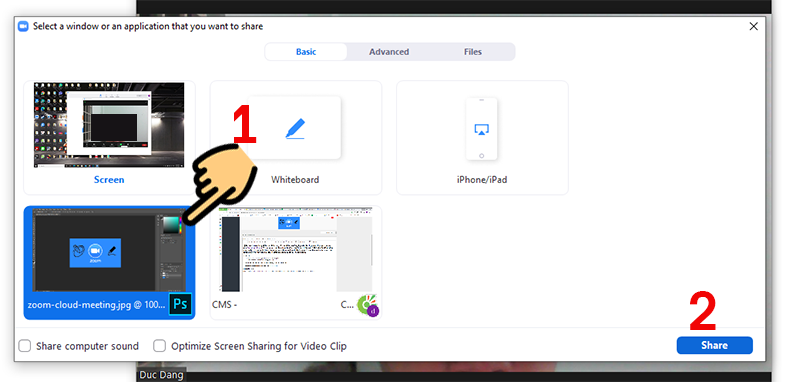 Cách vẽ lên màn hình Zoom trên máy tính