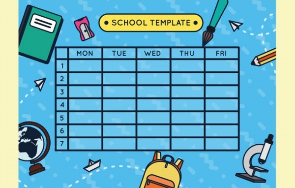 Mẫu thời khóa biểu cute