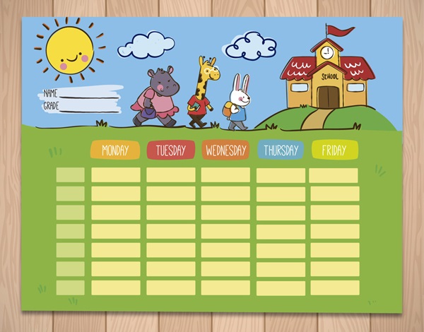 Các mẫu thời khóa biểu dễ thương