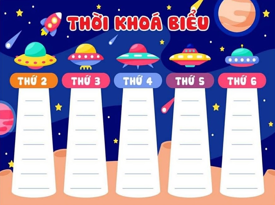 Mẫu thời khóa biểu đẹp cấp 2