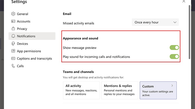 Cách khắc phục lỗi Teams không thể hiện thông báo