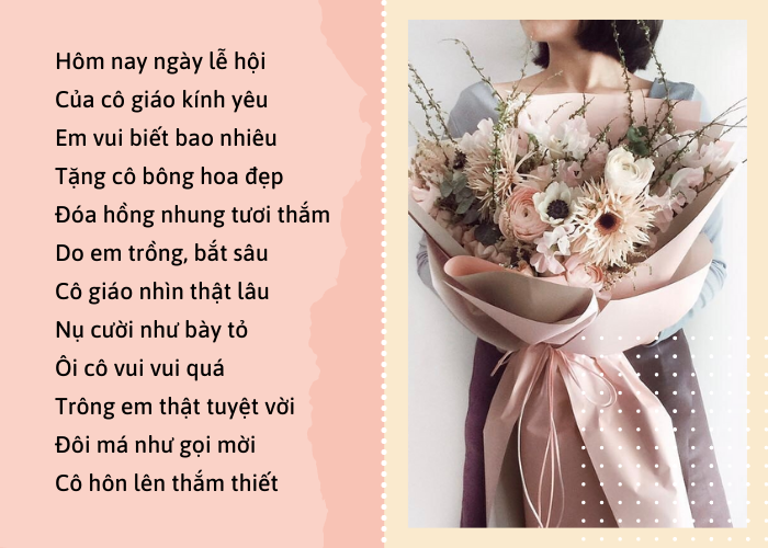Thơ hay về 20/10 tặng cô giáo Thiệp đẹp 20/10 tặng cô giáo