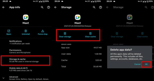 Xóa bộ nhớ Cache và dữ liệu Google Meet Xóa bộ nhớ Cache và dữ liệu Google Meet