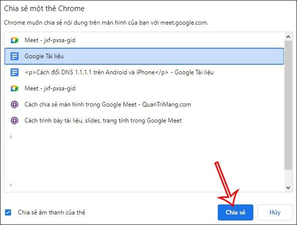 Cách share màn hình Google Meet từ Google Docs, Sheets hoặc Slides Cách share màn hình Google Meet từ Google Docs, Sheets hoặc Slides