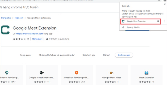 Cách tải Google Meet thông qua trang Chrome Extension Cách tải Google Meet thông qua trang Chrome Extension