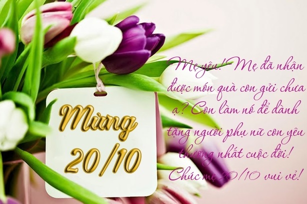 Mẫu thiệp chúc mừng 20/10 cho mẹ