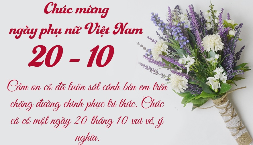 Mẫu thiệp chúc mừng 20/10 cho cô giáo
