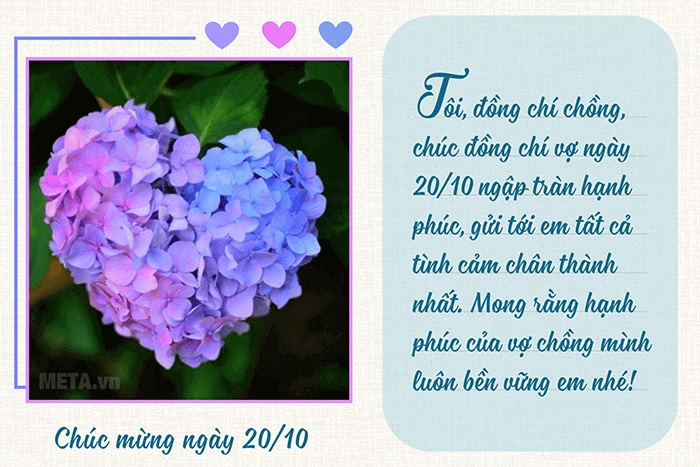 Mẫu thiệp chúc mừng 20/10 cho bạn gái, vợ