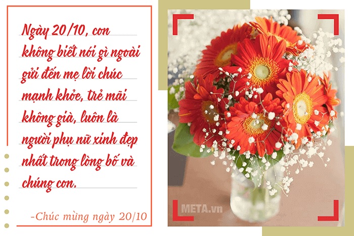 Mẫu thiệp chúc mừng 20/10 cho mẹ