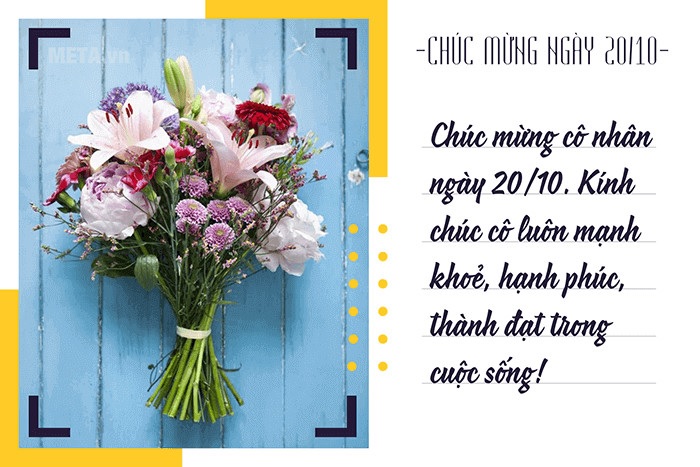 Mẫu thiệp chúc mừng 20/10 cho cô giáo