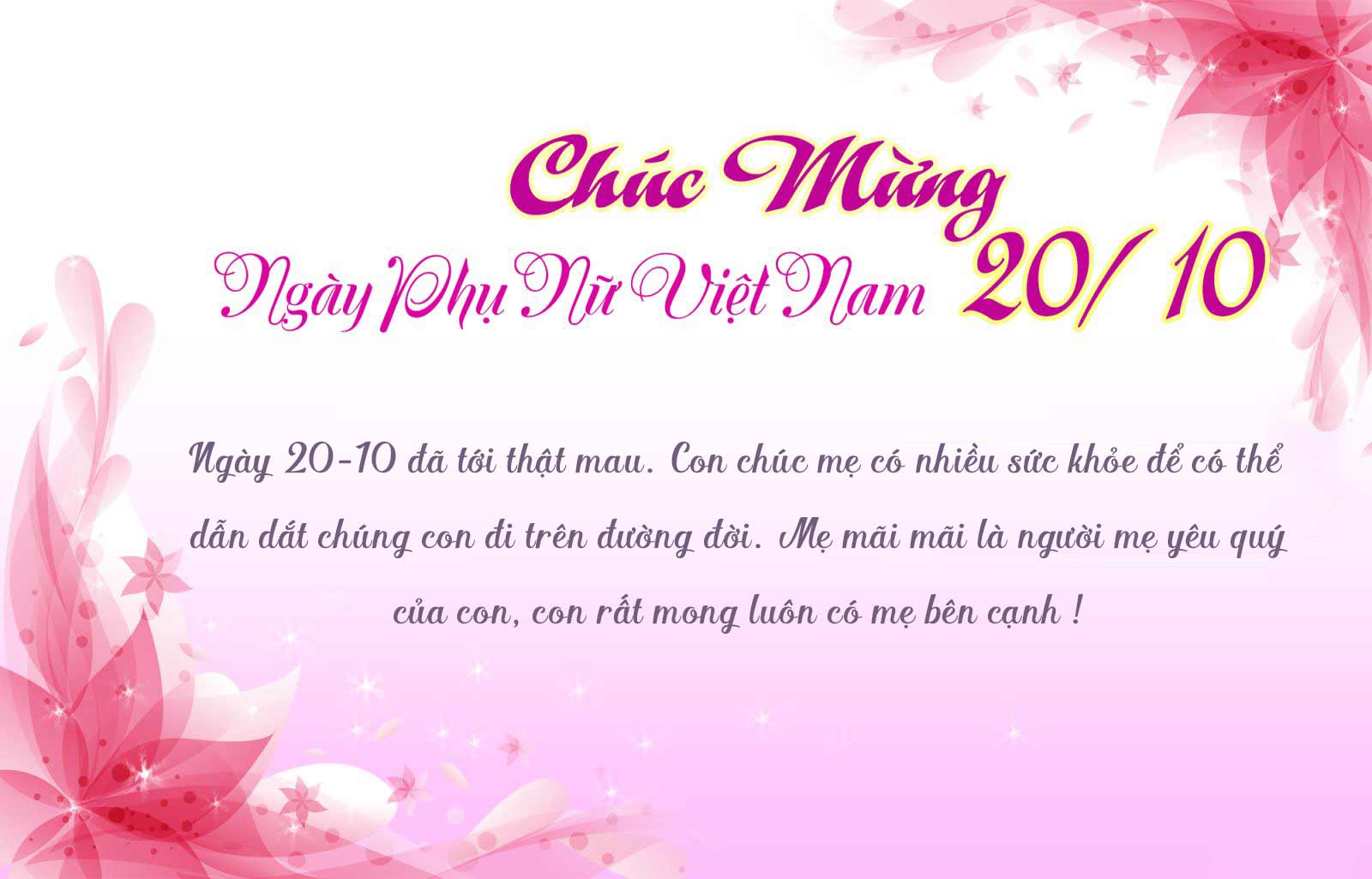 Thiệp chúc mừng 20/10 cho mẹ 1
